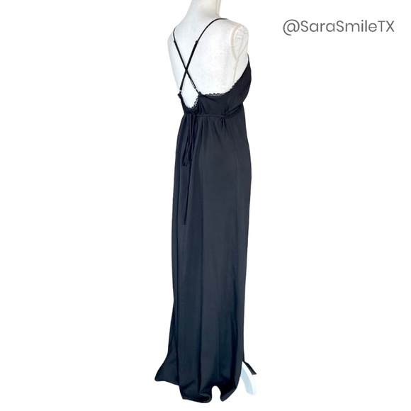 FOR LOVE AND LEMONS Black Boho Double High Slit Low Back Maxi Summer Dress - Picture 7 of 15